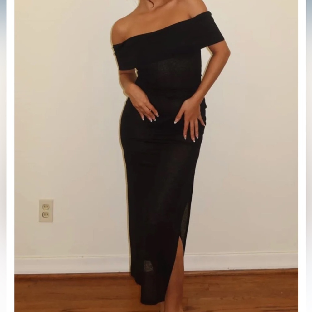 Off duty dress black sheer
